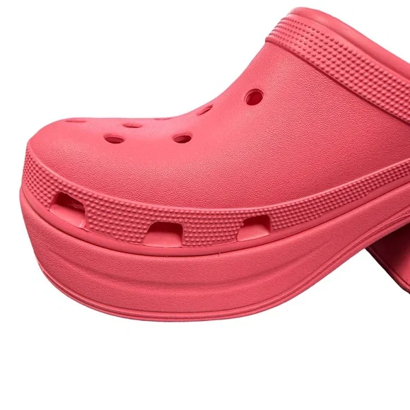 CROCS NWT Hot Pink Siren Chunky Comfort Crocs Elevated Mules (SH014) - Picture 3 of 6
